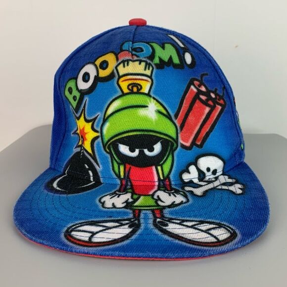 Vintage Looney Tunes Hat Marvin The Martian Snapback Cap - Picture 1 of 9